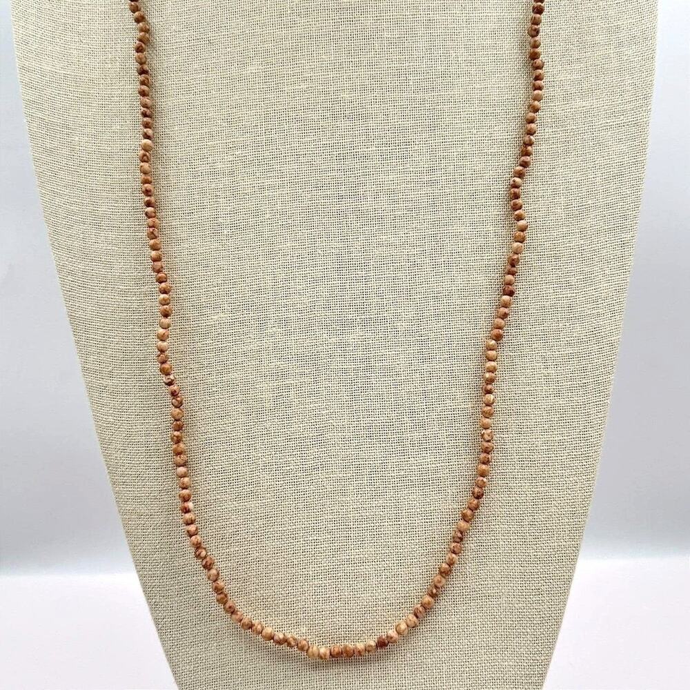 Vintage Y2K Natural Smooth Round Beaded Necklace Boho Women's Classic Jewelry